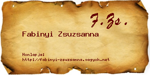 Fabinyi Zsuzsanna névjegykártya